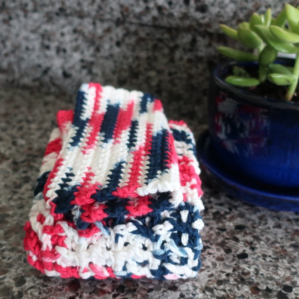 Multicolored Crochet Dish Drying Mats 100% Cotton Kitchen